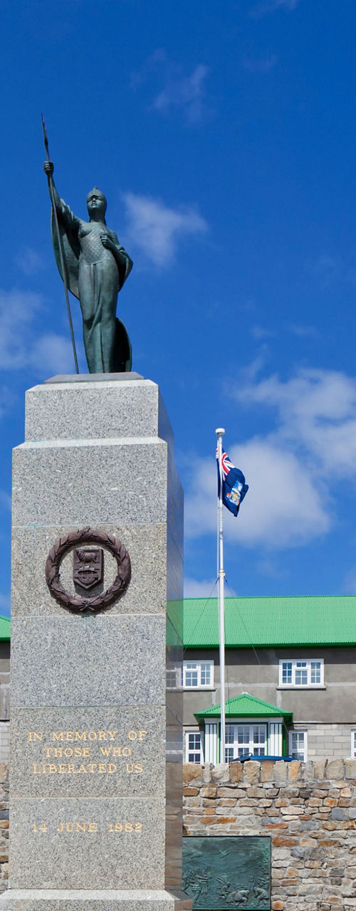 War memorial statue in outdoor setting