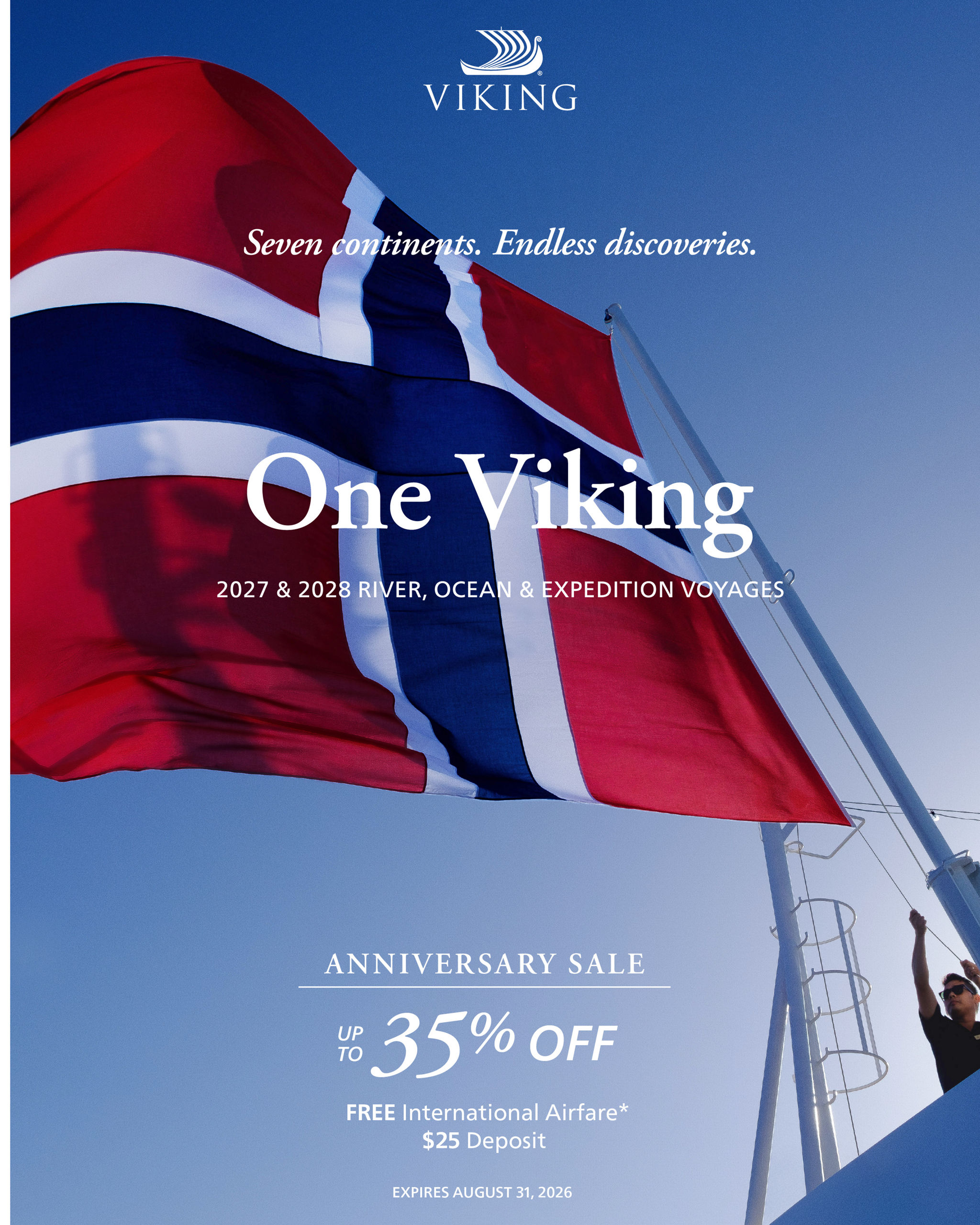 Norwegian flag anniversary sale travel poster