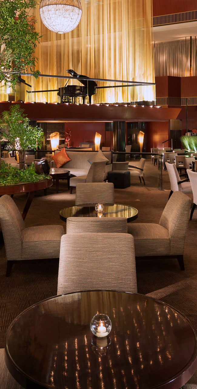 Elegant hotel lounge with modern decor
