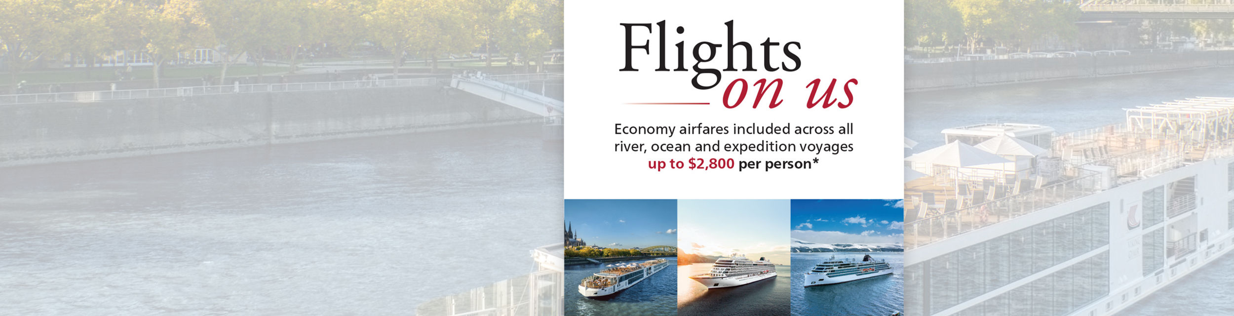 Viking river cruise promotion with flights offer