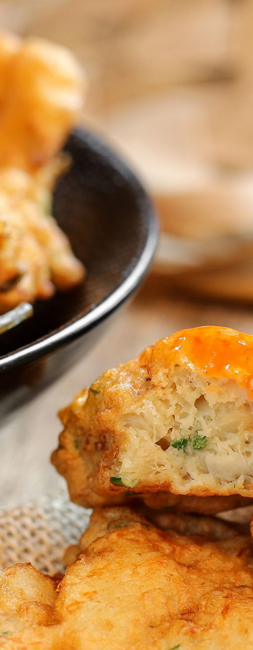Crispy Fried Fritters with Chili and Sauce