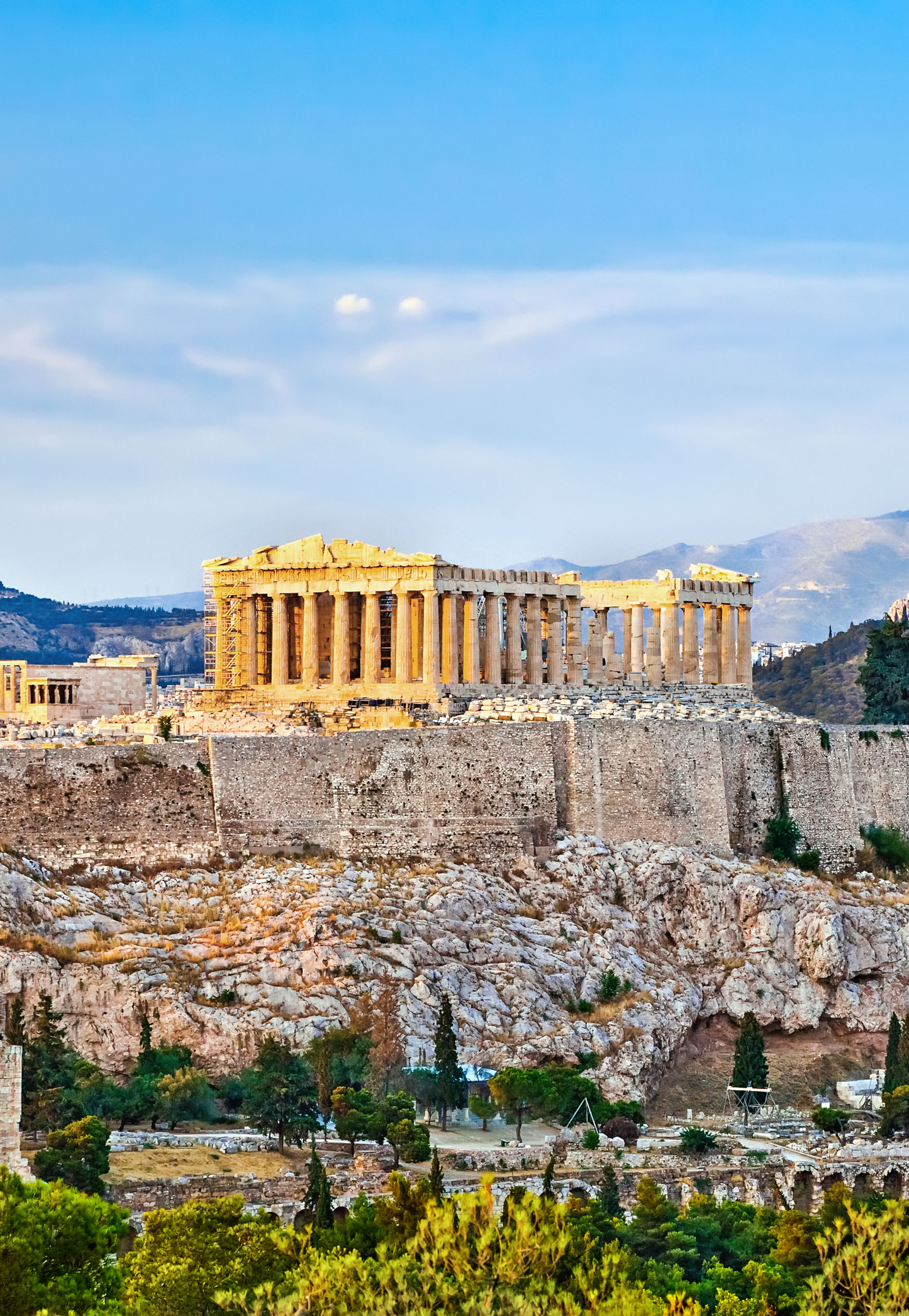 Ancient Acropolis with Parthenon in Athens