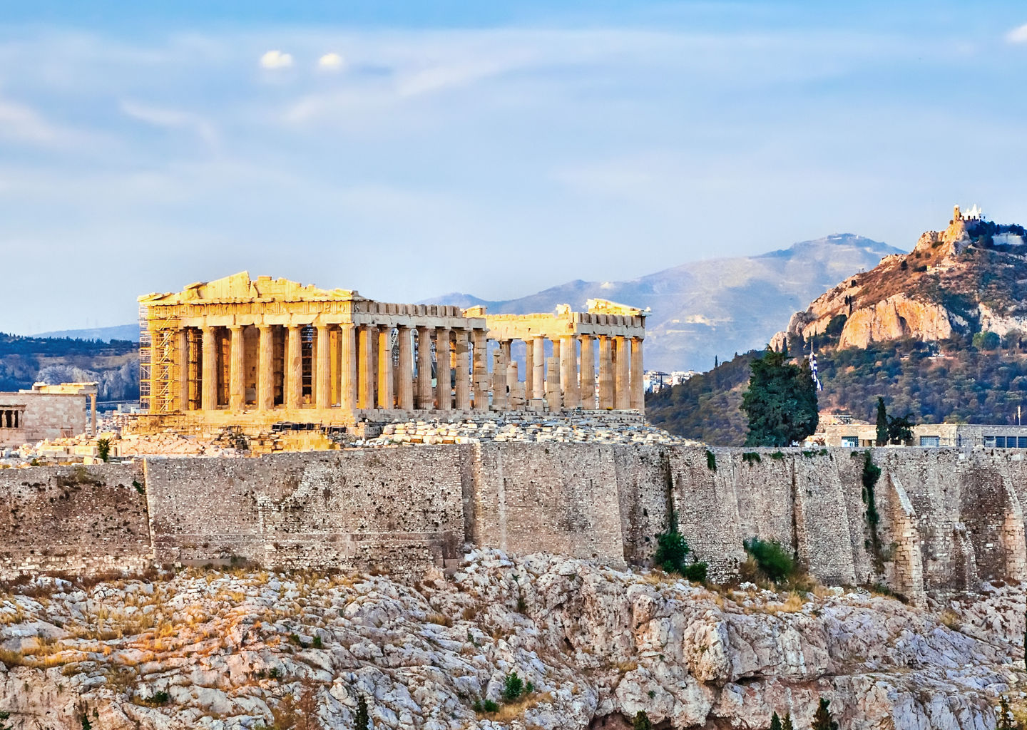 Ancient Acropolis with Parthenon in Athens