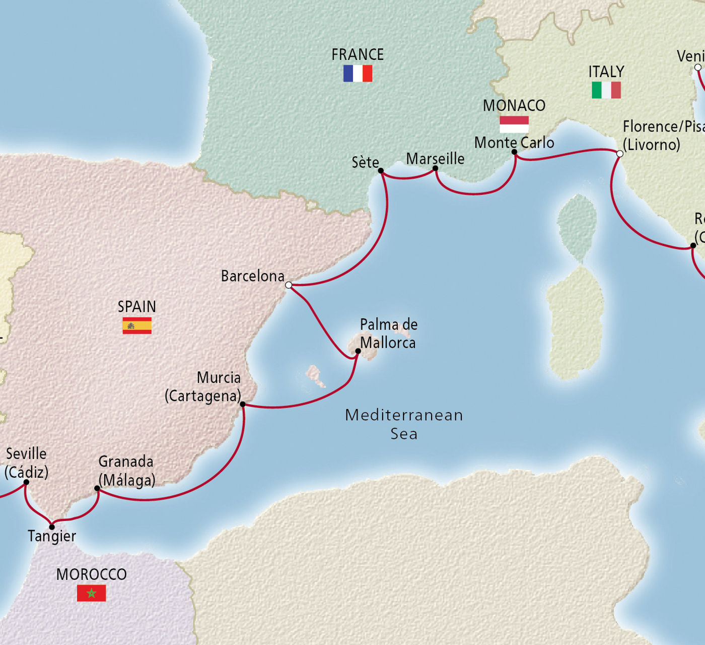 Map of Adriatic & Mediterranean Discovery itinerary