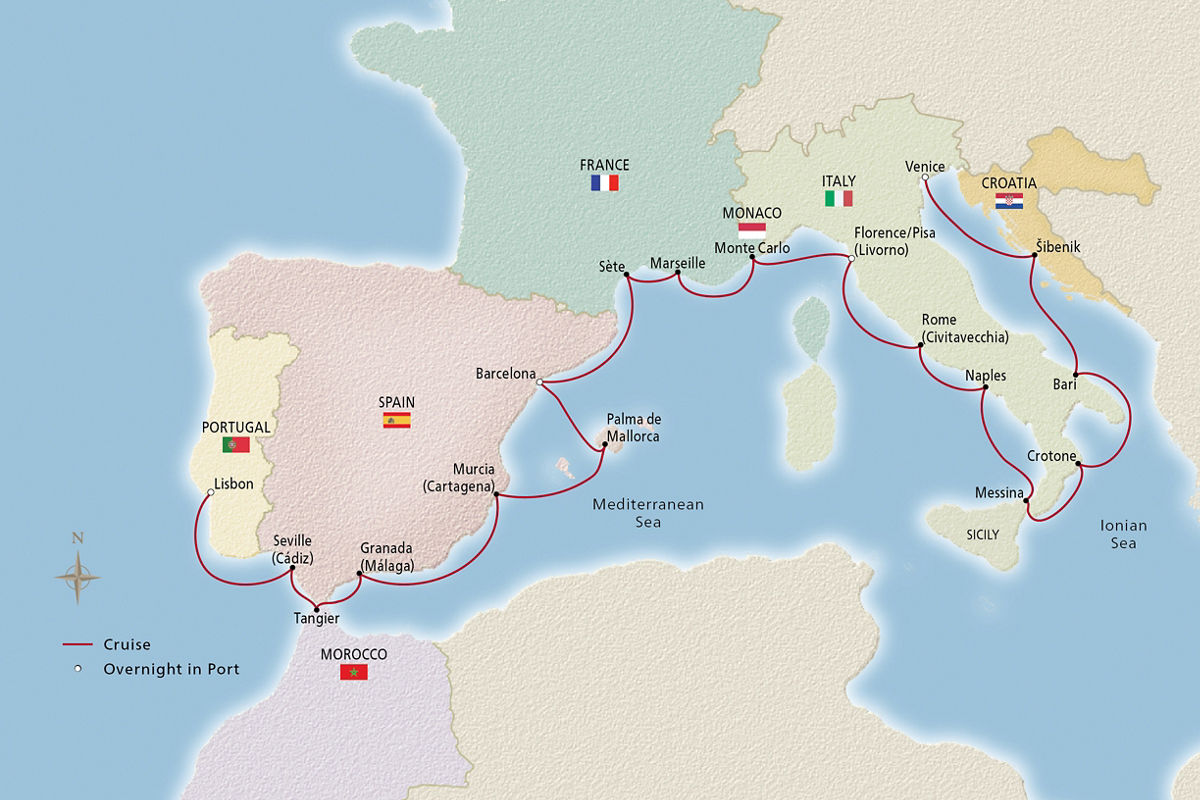 Adriatic & Mediterranean Discovery – route map