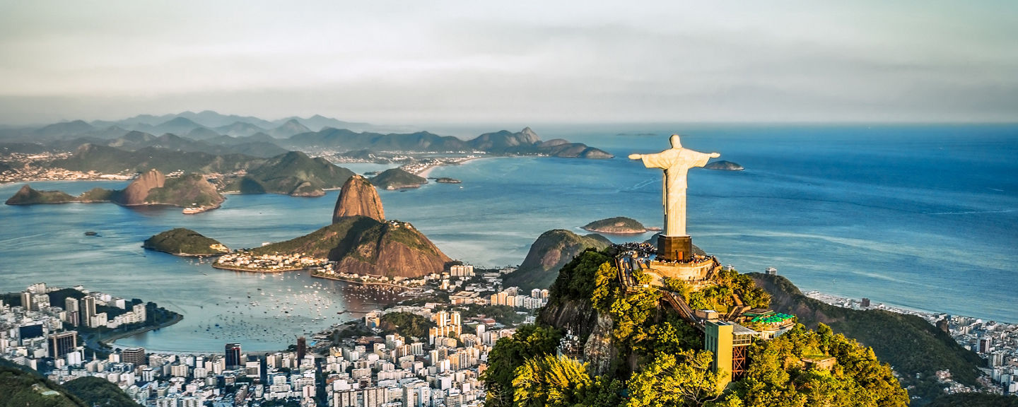 Aerial view of Christ the Redeemer in Rio
