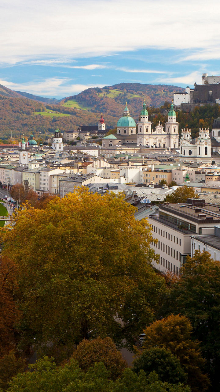 Scenic view of Salzburg city and river