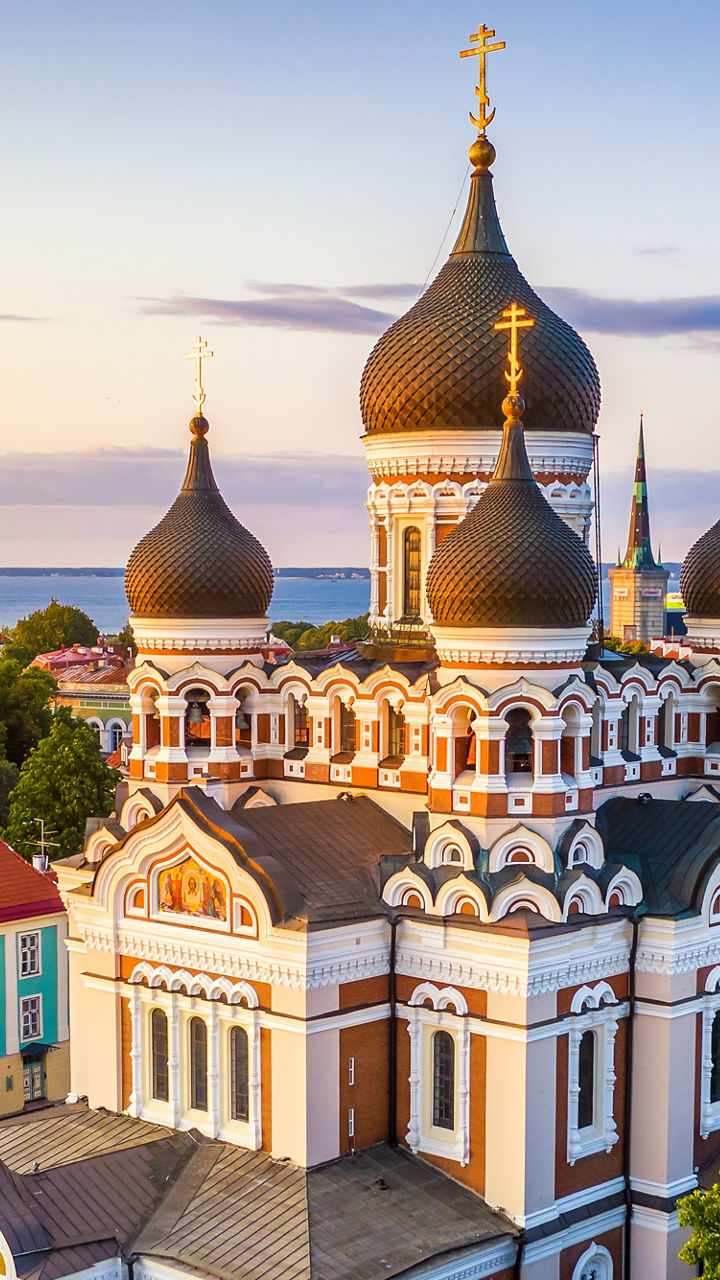 Aerial view of Alexander Nevsky Cathedral, Tallinn