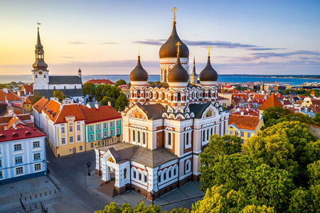 Aerial view of Alexander Nevsky Cathedral, Tallinn