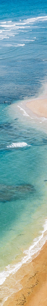 Aerial view of tropical beach coastline