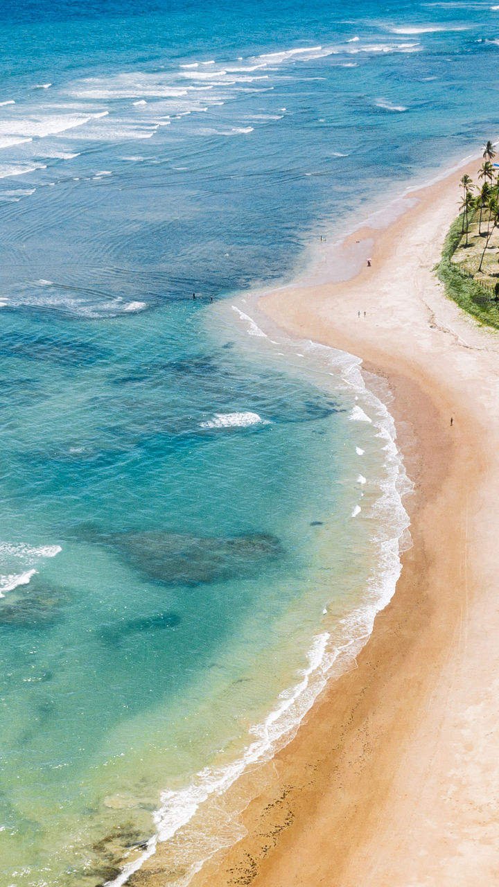 Aerial view of tropical beach coastline