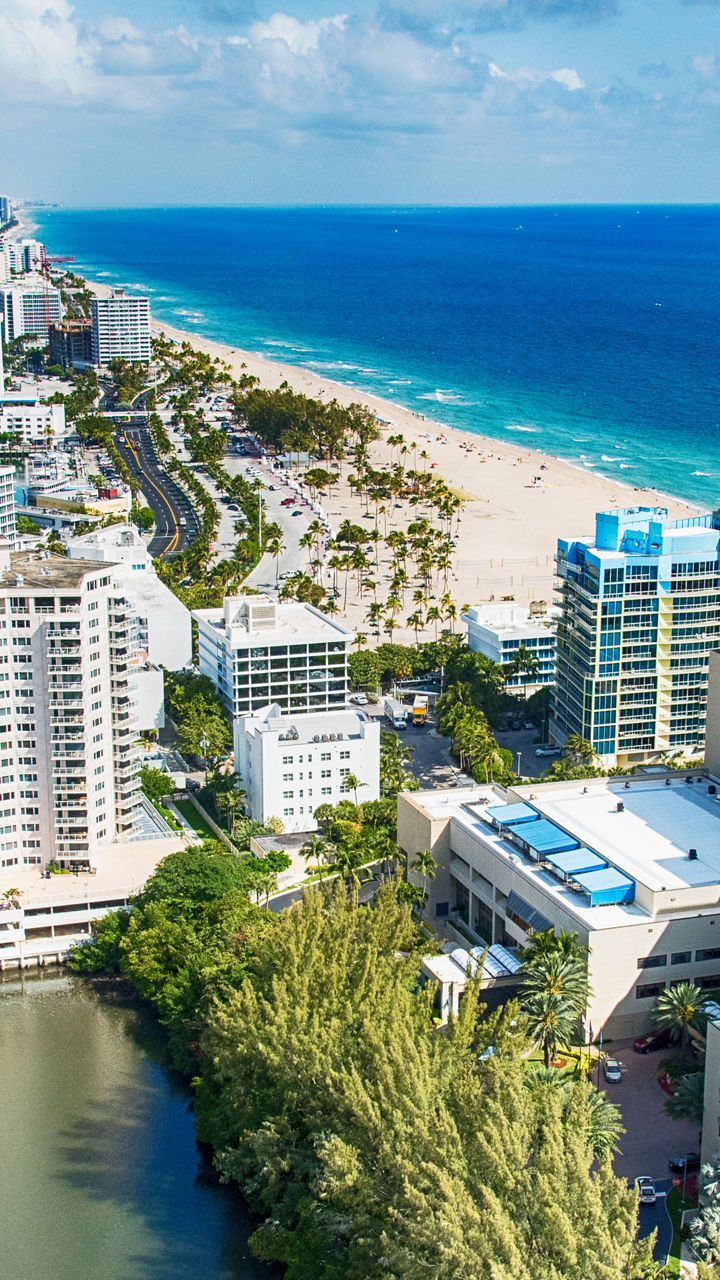 Aerial view of Fort Lauderdale beach cityscape