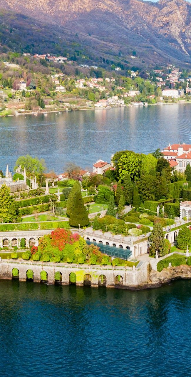 Scenic island on Lake Como, Italy
