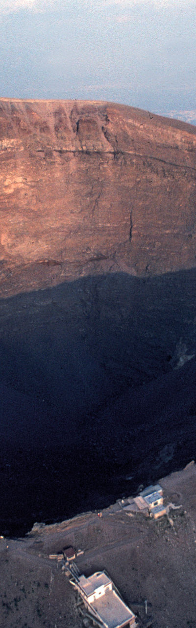 Aerial View of Volcanic Crater at Sunset