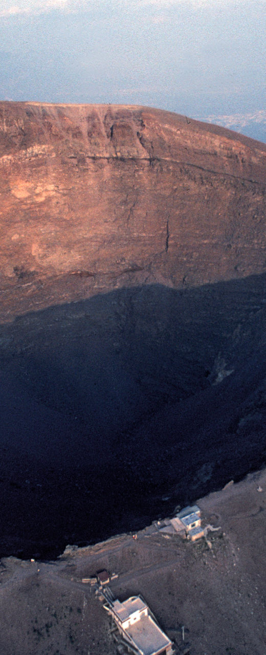 Aerial View of Volcanic Crater at Sunset