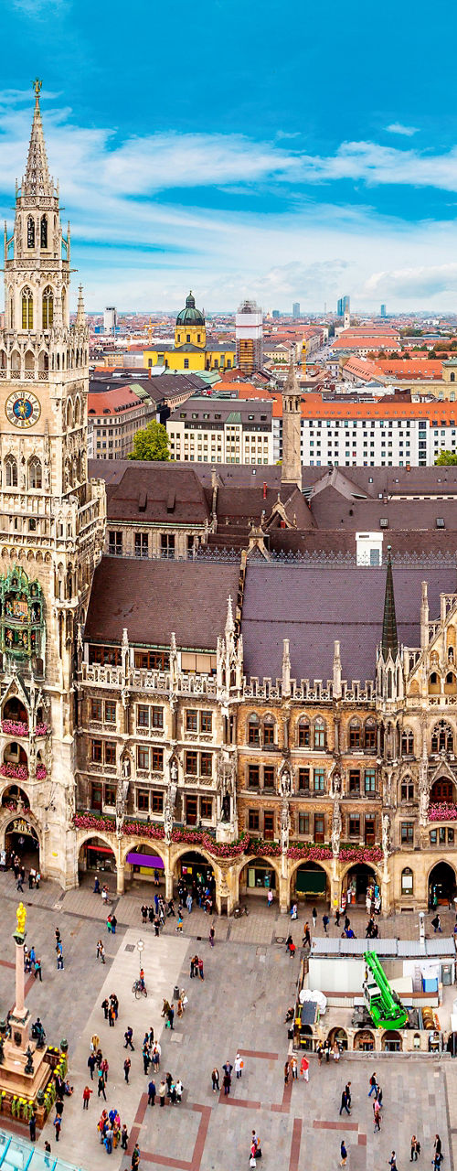 Panoramic view of Munich city center