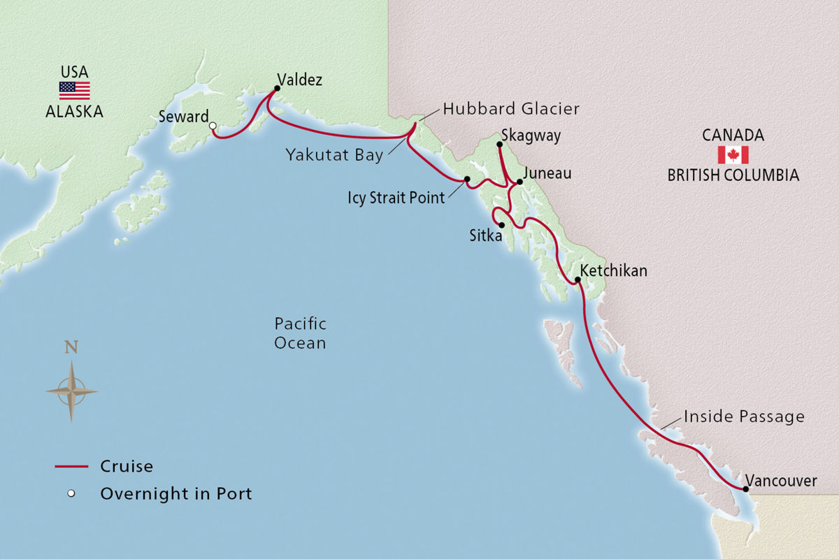 Alaska & the Inside Passage – route map