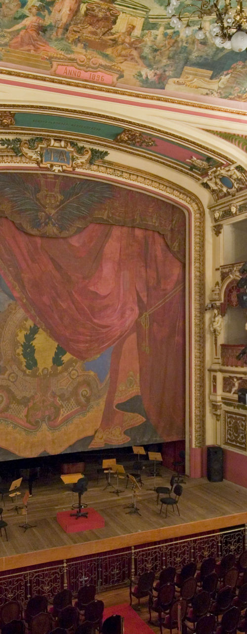 Elegant opera house with ornate interior