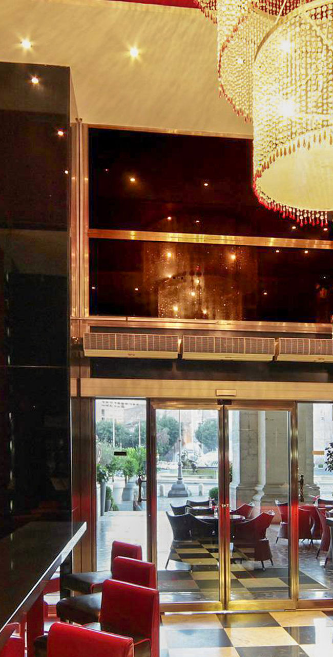 Modern red and black bar interior design