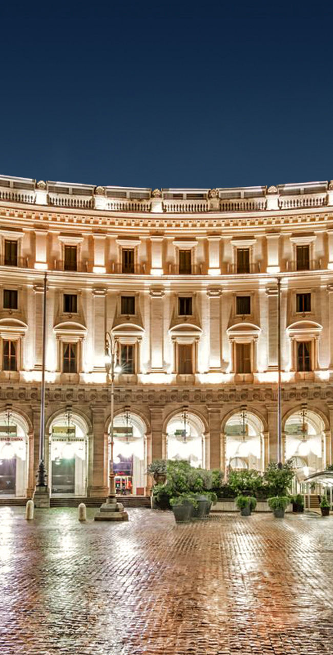 Illuminated historic building at night