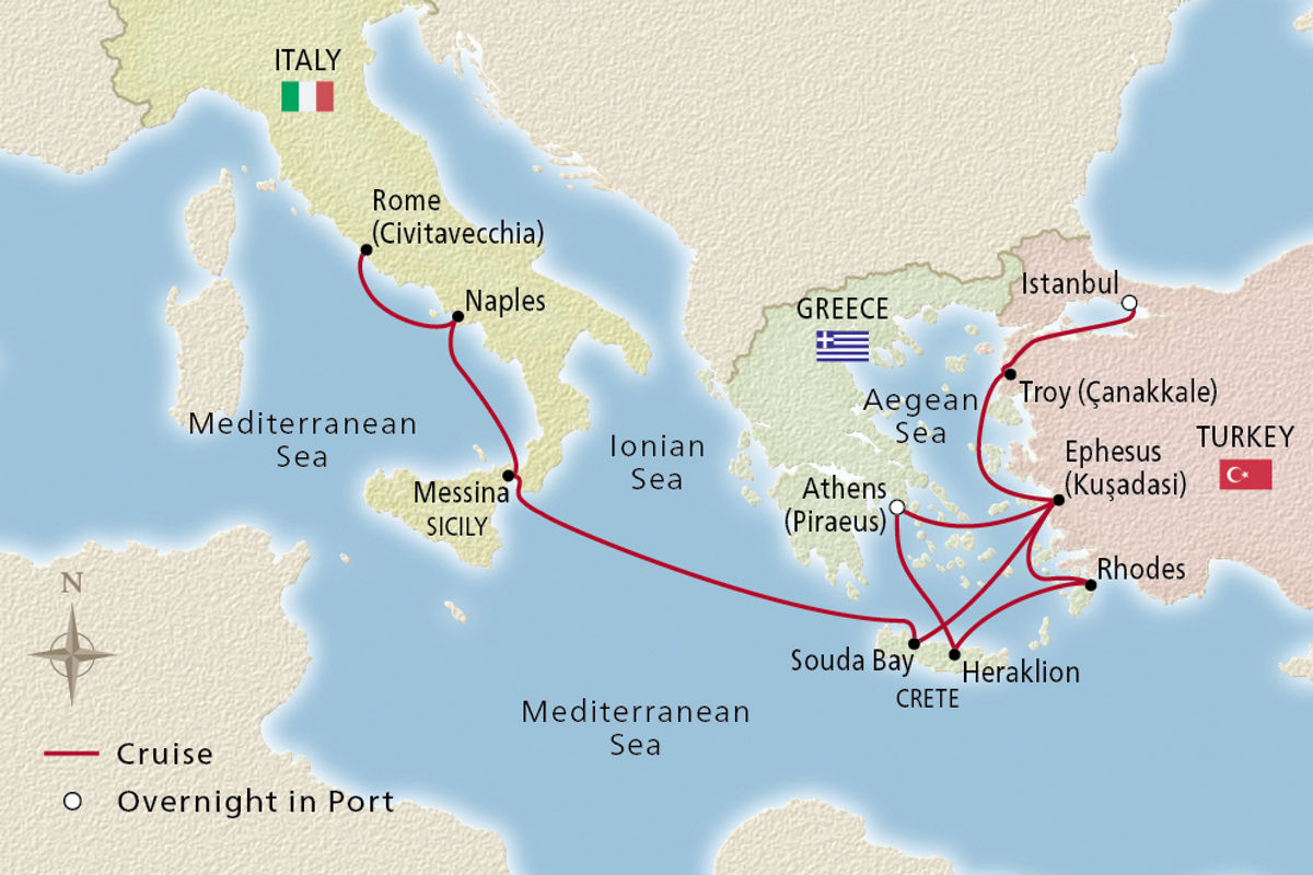 Ancient Mediterranean Antiquities – route map