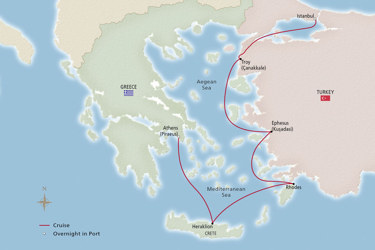 Ancient Mediterranean Treasures – route map