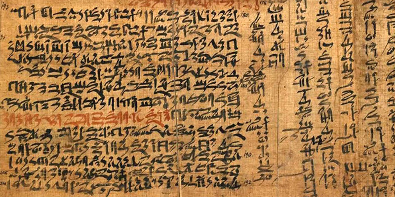 Ancient Egyptian Papyrus with Hieroglyphs