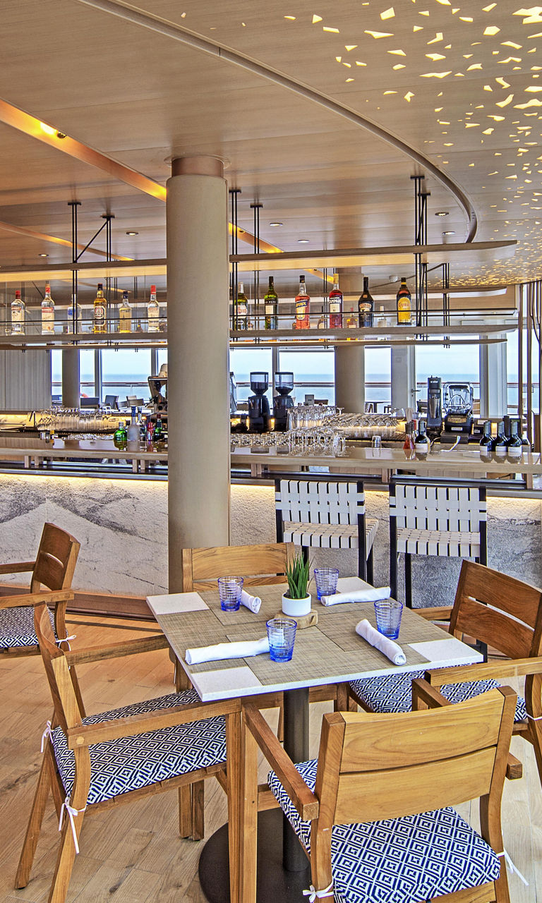 Modern restaurant with husky-themed decor