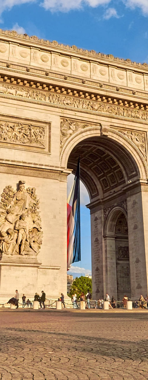 Arc de Triomphe under vibrant sky