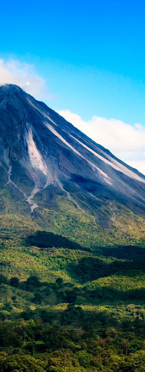 Majestic volcano under clear blue sky
