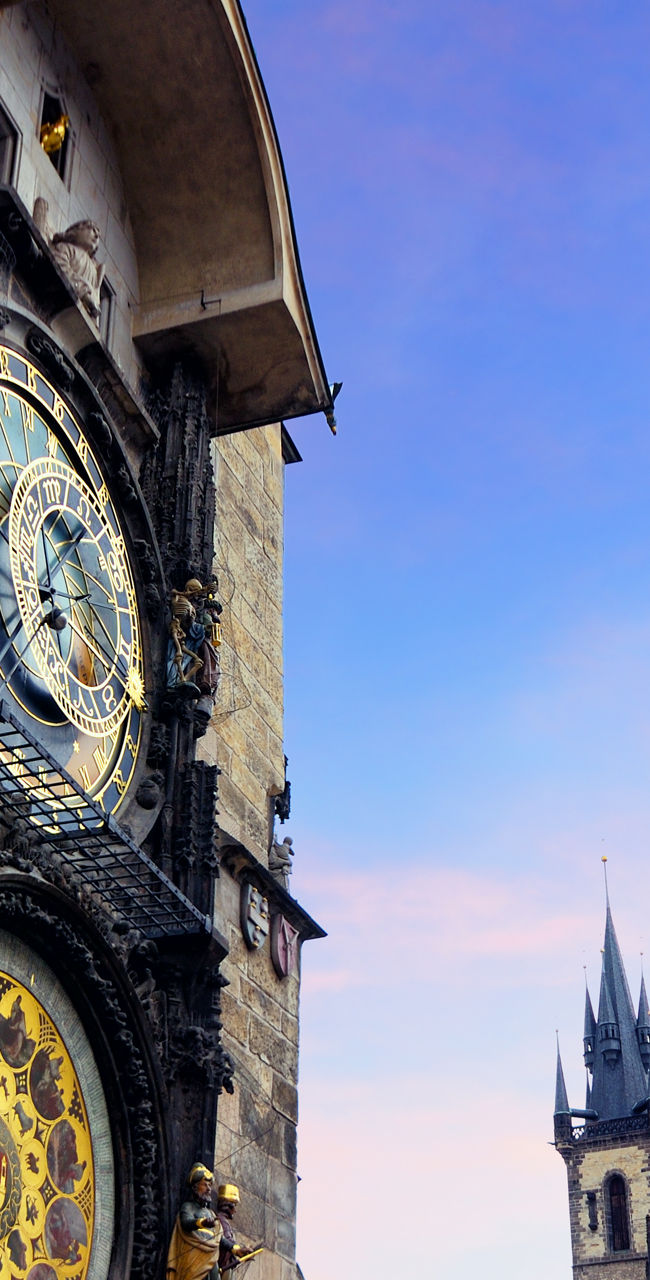 Historic Prague Astronomical Clock at sunset