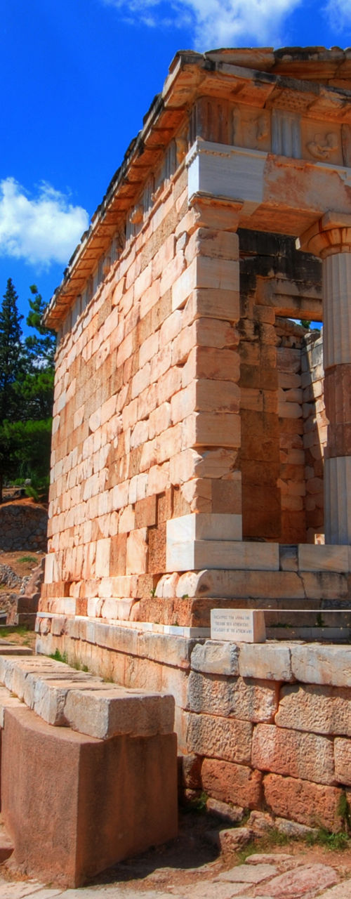 Ancient Stone Temple in Scenic Landscape