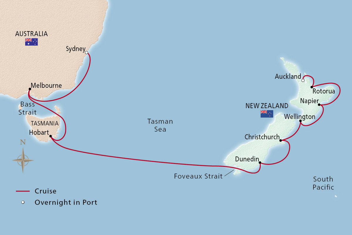 Australia & New Zealand – route map