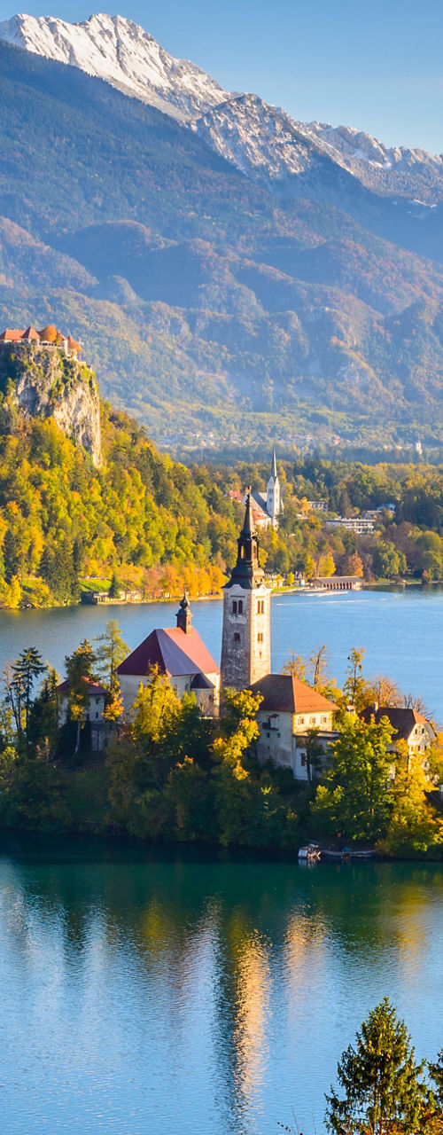 Scenic Lake Bled with Island Church