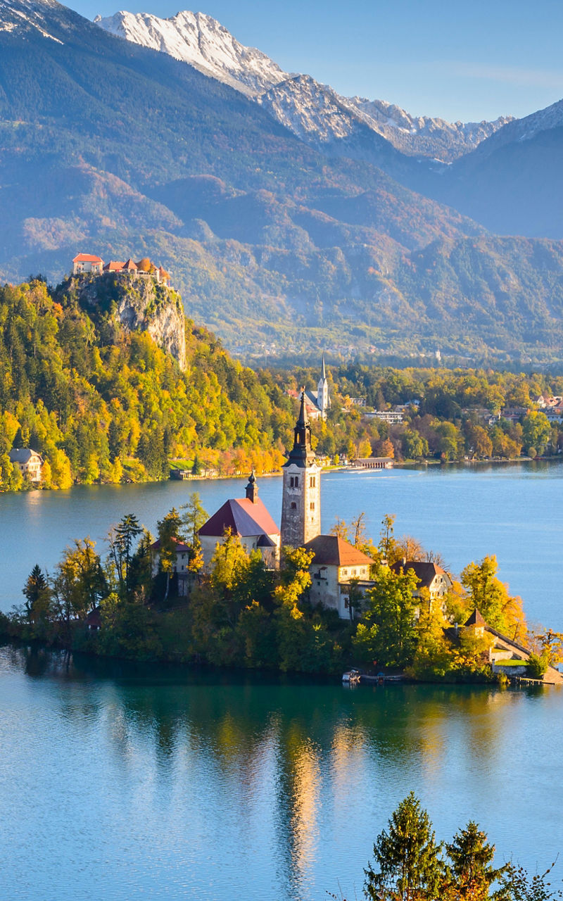 Scenic Lake Bled with Island Church