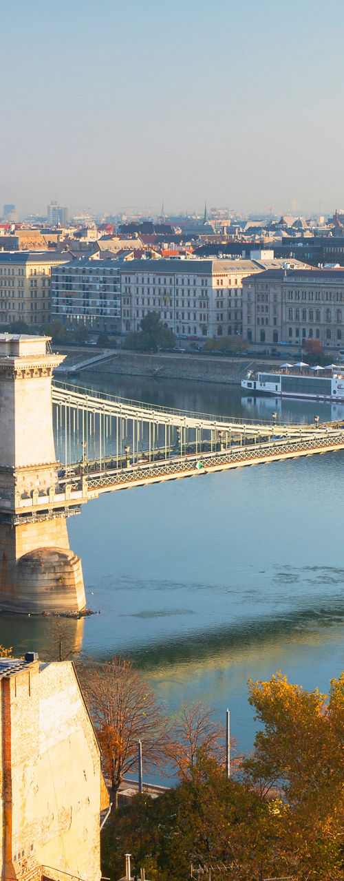Chain Bridge over Danube River in Budapest