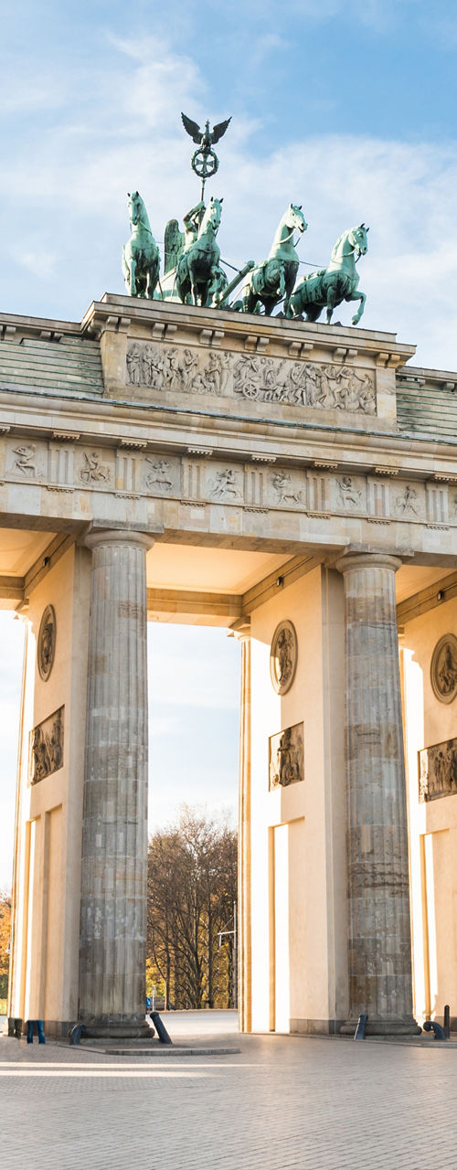 Brandenburg Gate in Berlin at sunrise