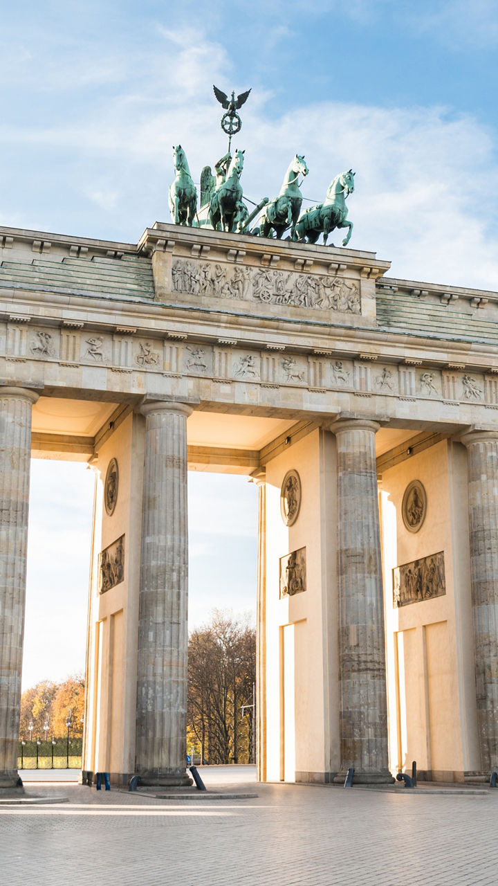 Brandenburg Gate in Berlin at sunrise