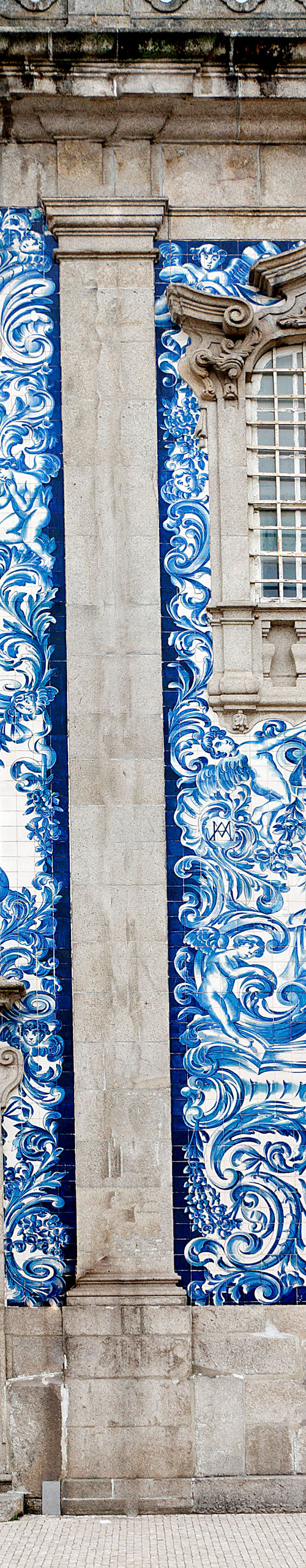 Historic building with blue azulejo tiles