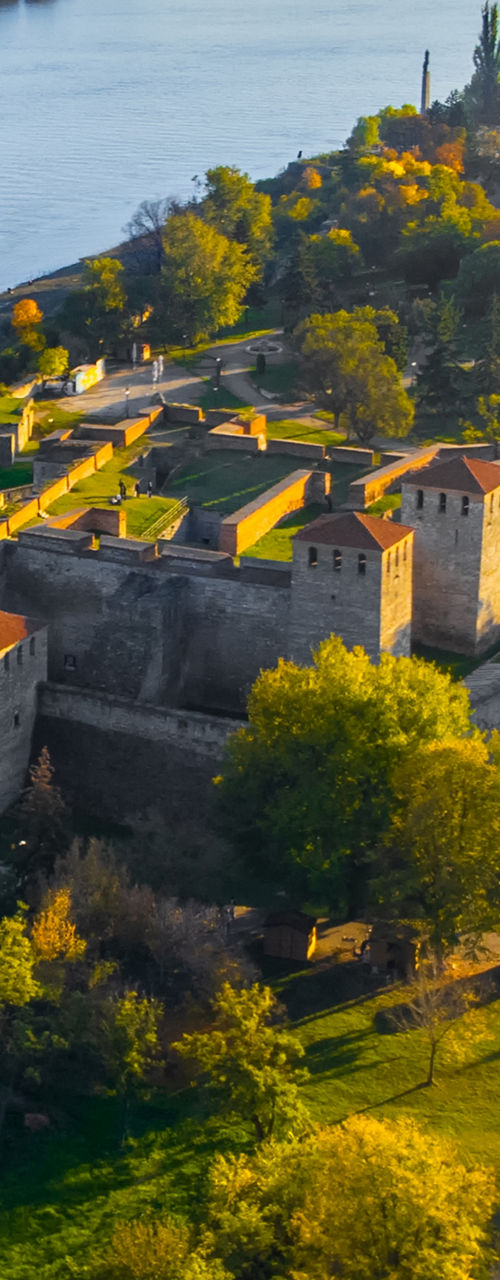 Historic fortress overlooking scenic river landscape