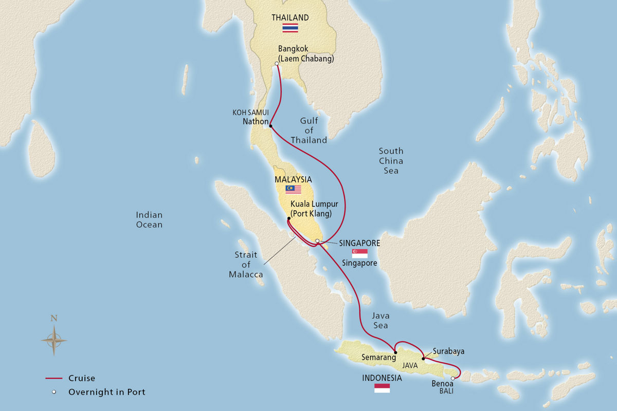 Bangkok, Bali & Beyond – route map