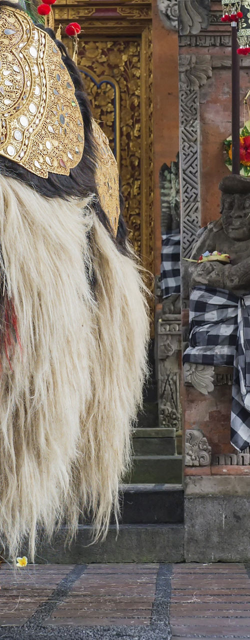 Traditional Barong dance in Bali temple setting
