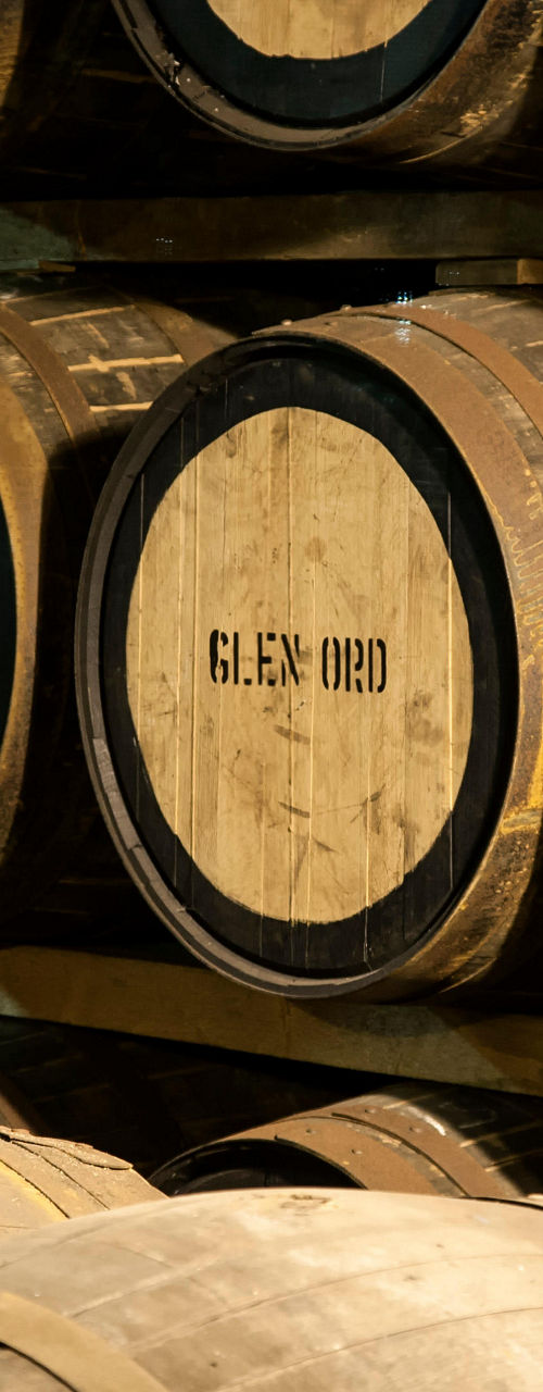 Glen Ord wooden barrels in storage