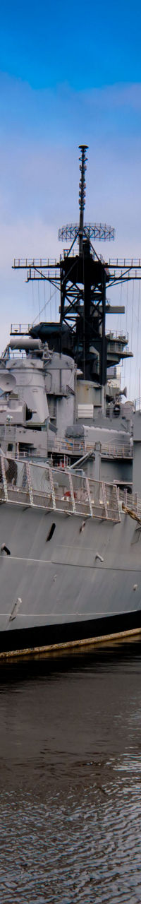 USS Wisconsin battleship docked at museum