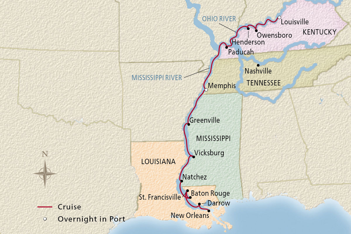Bayous, Blues & Bluegrass – route map