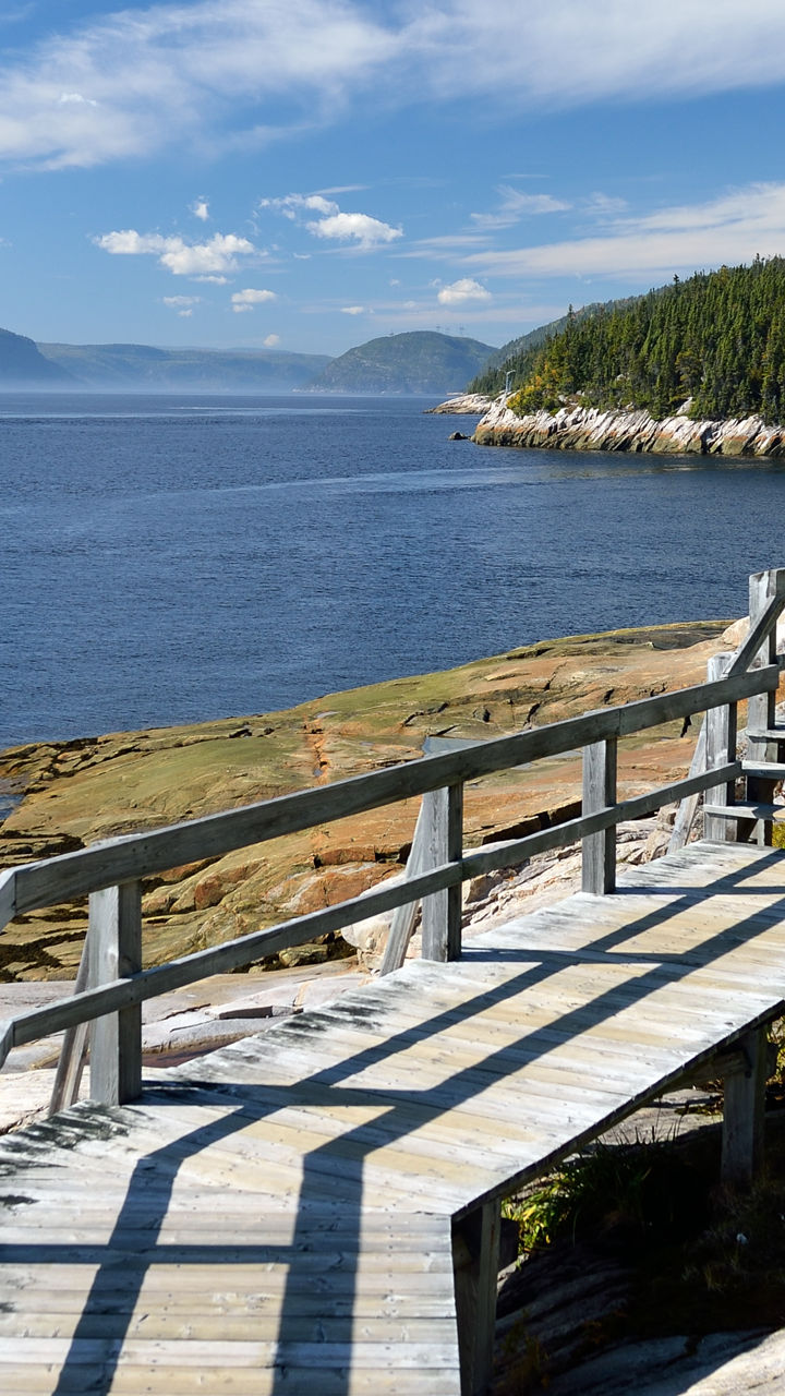 Scenic coastal boardwalk with ocean view
