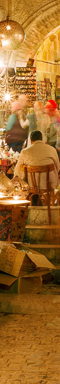 Vibrant Middle Eastern Market with Lanterns