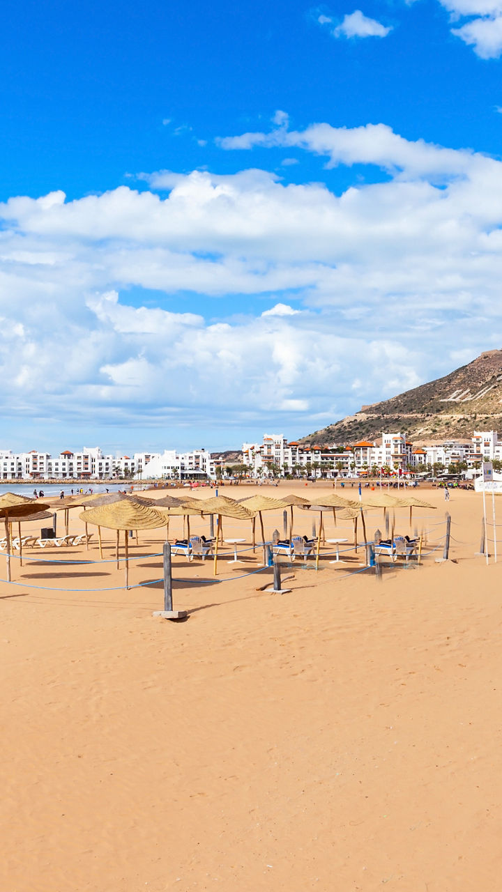 Sunny beach promenade with scenic views