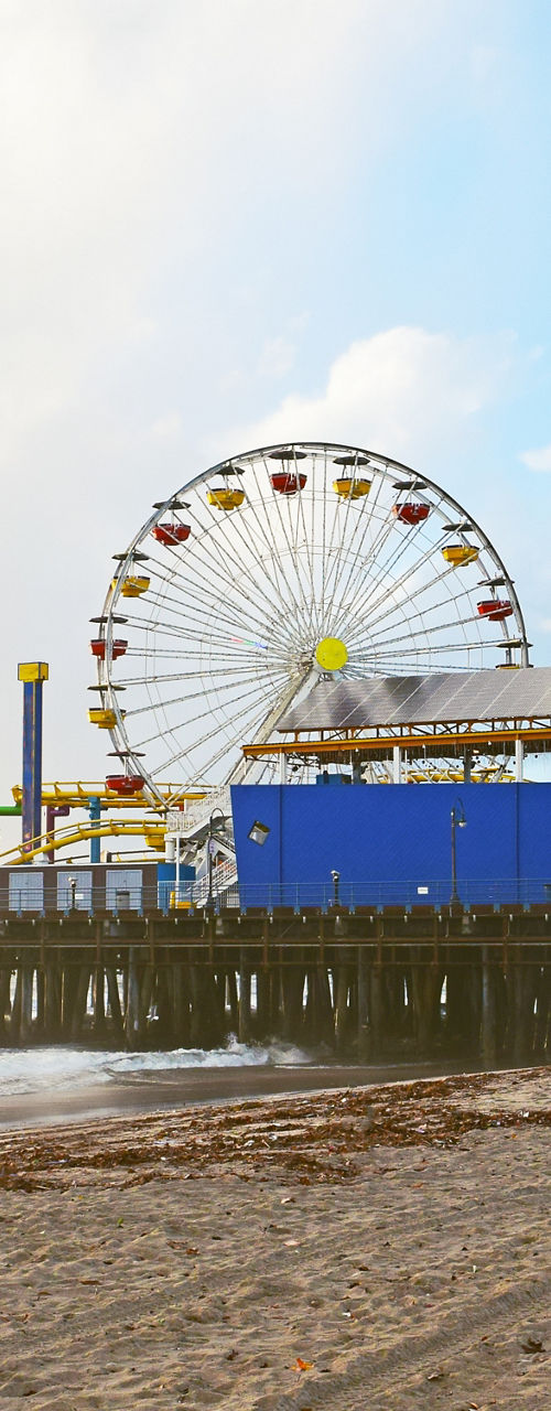 Santa Monica Pier with Ferris Wheel at Sunset