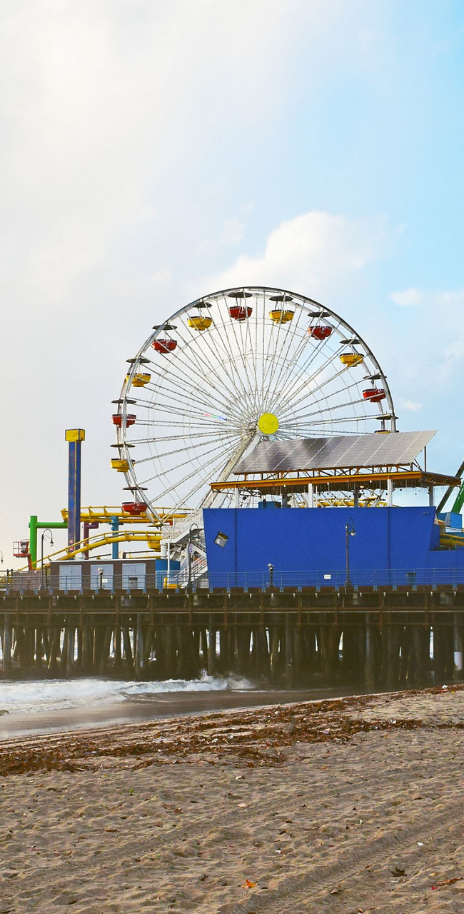 Santa Monica Pier with Ferris Wheel at Sunset